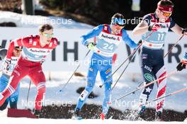 25.02.2021, Oberstdorf, Germany (GER): Gleb Retivykh (RSF), Francesco De Fabiani (ITA), Ben Ogden (USA), (l-r) - FIS nordic world ski championships cross-country, individual sprint, Oberstdorf (GER). www.nordicfocus.com. © Modica/NordicFocus. Every downloaded picture is fee-liable.