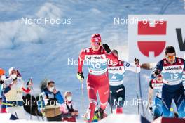 25.02.2021, Oberstdorf, Germany (GER): Alexander Bolshunov (RSF), Paal Golberg (NOR), Jovian Hediger (SUI), (l-r) - FIS nordic world ski championships cross-country, individual sprint, Oberstdorf (GER). www.nordicfocus.com. © Modica/NordicFocus. Every downloaded picture is fee-liable.