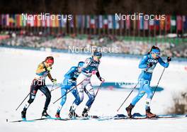 25.02.2021, Oberstdorf, Germany (GER): Laura Gimmler (GER), Caterina Ganz (ITA), Maja Dahlqvist (SWE), Greta Laurent (ITA), (l-r) - FIS nordic world ski championships cross-country, individual sprint, Oberstdorf (GER). www.nordicfocus.com. © Modica/NordicFocus. Every downloaded picture is fee-liable.