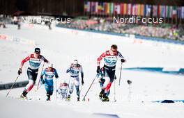 25.02.2021, Oberstdorf, Germany (GER): Johannes Hoesflot Klaebo (NOR), Valentin Chauvin (FRA), Marcus Grate (SWE), Erik Valnes (NOR), (l-r) - FIS nordic world ski championships cross-country, individual sprint, Oberstdorf (GER). www.nordicfocus.com. © Modica/NordicFocus. Every downloaded picture is fee-liable.