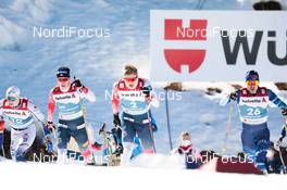 25.02.2021, Oberstdorf, Germany (GER): Anton Persson (SWE), Johannes Hoesflot Klaebo (NOR), Erik Valnes (NOR), Ristomatti Hakola (FIN), (l-r) - FIS nordic world ski championships cross-country, individual sprint, Oberstdorf (GER). www.nordicfocus.com. © Modica/NordicFocus. Every downloaded picture is fee-liable.
