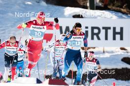25.02.2021, Oberstdorf, Germany (GER): Paal Golberg (NOR), Alexander Bolshunov (RSF), Oskar Svensson (SWE), Jovian Hediger (SUI), (l-r) - FIS nordic world ski championships cross-country, individual sprint, Oberstdorf (GER). www.nordicfocus.com. © Modica/NordicFocus. Every downloaded picture is fee-liable.