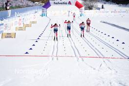 25.02.2021, Oberstdorf, Germany (GER): Johannes Hoesflot Klaebo (NOR), Erik Valnes (NOR), Haavard Solaas Taugboel (NOR), Alexander Bolshunov (RSF), (l-r) - FIS nordic world ski championships cross-country, individual sprint, Oberstdorf (GER). www.nordicfocus.com. © Thibaut/NordicFocus. Every downloaded picture is fee-liable.