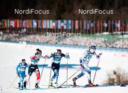 25.02.2021, Oberstdorf, Germany (GER): Nicole Monsorno (ITA), Ane Appelkvist Stenseth (NOR), Katri Lylynpera (FIN), Jonna Sundling (SWE), (l-r) - FIS nordic world ski championships cross-country, individual sprint, Oberstdorf (GER). www.nordicfocus.com. © Modica/NordicFocus. Every downloaded picture is fee-liable.