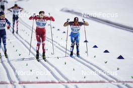 25.02.2021, Oberstdorf, Germany (GER): Lauri Vuorinen (FIN), Gleb Retivykh (RSF), Richard Jouve (FRA), (l-r) - FIS nordic world ski championships cross-country, individual sprint, Oberstdorf (GER). www.nordicfocus.com. © Thibaut/NordicFocus. Every downloaded picture is fee-liable.