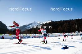 25.02.2021, Oberstdorf, Germany (GER): Alexander Bolshunov (RSF), Erik Valnes (NOR), (l-r) - FIS nordic world ski championships cross-country, individual sprint, Oberstdorf (GER). www.nordicfocus.com. © Modica/NordicFocus. Every downloaded picture is fee-liable.