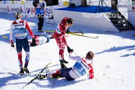 25.02.2021, Oberstdorf, Germany (GER): Johannes Hoesflot Klaebo (NOR), Sergey Ustiugov (RSF), Erik Valnes (NOR), (l-r) - FIS nordic world ski championships cross-country, individual sprint, Oberstdorf (GER). www.nordicfocus.com. © Thibaut/NordicFocus. Every downloaded picture is fee-liable.