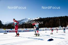 25.02.2021, Oberstdorf, Germany (GER): Alexander Bolshunov (RSF), Erik Valnes (NOR), (l-r) - FIS nordic world ski championships cross-country, individual sprint, Oberstdorf (GER). www.nordicfocus.com. © Modica/NordicFocus. Every downloaded picture is fee-liable.