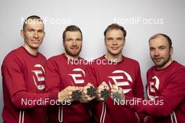 25.02.2021, Oberstdorf, Germany (GER): Alexander Bolshunov (RSF), Artem Maltsev (RSF), Ivan Yakimushkin (RSF), Alexey Chervotkin (RSF), (l-r)  - FIS nordic world ski championships cross-country, medals, Oberstdorf (GER). www.nordicfocus.com. © Modica/NordicFocus. Every downloaded picture is fee-liable.