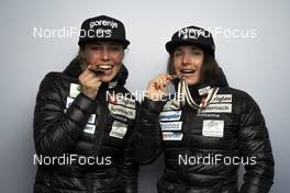 28.02.2021, Oberstdorf, Germany (GER): Anamarija Lampic (SLO), Eva Urevc (SLO), (l-r)  - FIS nordic world ski championships cross-country, medals, Oberstdorf (GER). www.nordicfocus.com. © Vianney Thibaut/NordicFocus. Every downloaded picture is fee-liable.