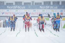 05.03.2021, Oberstdorf, Germany (GER): Ristomatti Hakola (FIN), Alexey Chervotkin (RSF), Paal Golberg (NOR), Hugo Lapalus (FRA), (l-r)  - FIS nordic world ski championships cross-country, 4x10km men, Oberstdorf (GER). www.nordicfocus.com. © Thibaut/NordicFocus. Every downloaded picture is fee-liable.