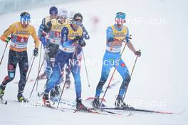 05.03.2021, Oberstdorf, Germany (GER): Jonas Dobler (GER), Beda Klee (SUI), Hugo Lapalus (FRA), (l-r)  - FIS nordic world ski championships cross-country, 4x10km men, Oberstdorf (GER). www.nordicfocus.com. © Thibaut/NordicFocus. Every downloaded picture is fee-liable.