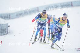 05.03.2021, Oberstdorf, Germany (GER): Dario Cologna (SUI), Iivo Niskanen (FIN), (l-r)  - FIS nordic world ski championships cross-country, 4x10km men, Oberstdorf (GER). www.nordicfocus.com. © Thibaut/NordicFocus. Every downloaded picture is fee-liable.