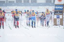 05.03.2021, Oberstdorf, Germany (GER): Alexey Chervotkin (RSF), Paal Golberg (NOR), Hugo Lapalus (FRA), Johan Haeggstroem (SWE) - FIS nordic world ski championships cross-country, 4x10km men, Oberstdorf (GER). www.nordicfocus.com. © Thibaut/NordicFocus. Every downloaded picture is fee-liable.
