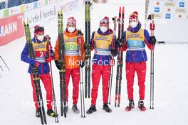 05.03.2021, Oberstdorf, Germany (GER): Alexey Chervotkin (RSF), Ivan Yakimushkin (RSF), Artem Maltsev (RSF), Alexander Bolshunov (RSF), (l-r)  - FIS nordic world ski championships cross-country, 4x10km men, Oberstdorf (GER). www.nordicfocus.com. © Thibaut/NordicFocus. Every downloaded picture is fee-liable.