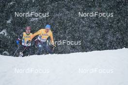 05.03.2021, Oberstdorf, Germany (GER): Petr Knop (CZE), Lucas Boegl (GER), (l-r)  - FIS nordic world ski championships cross-country, 4x10km men, Oberstdorf (GER). www.nordicfocus.com. © Thibaut/NordicFocus. Every downloaded picture is fee-liable.