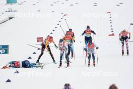 04.03.2021, Oberstdorf, Germany (GER): Jasmi Joensuu (FIN), Laura Gimmler (GER), Charlotte Kalla (SWE), Katharina Hennig (GER), Heidi Weng (NOR), (l-r)  - FIS nordic world ski championships cross-country, 4x5km women, Oberstdorf (GER). www.nordicfocus.com. © Modica/NordicFocus. Every downloaded picture is fee-liable.