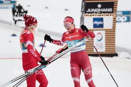 04.03.2021, Oberstdorf, Germany (GER): Tatiana Sorina (RSF), Natalia Nepryaeva (RSF), (l-r)  - FIS nordic world ski championships cross-country, 4x5km women, Oberstdorf (GER). www.nordicfocus.com. © Modica/NordicFocus. Every downloaded picture is fee-liable.