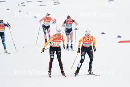 04.03.2021, Oberstdorf, Germany (GER): Victoria Carl (GER), Pia Fink (GER), (l-r)  - FIS nordic world ski championships cross-country, 4x5km women, Oberstdorf (GER). www.nordicfocus.com. © Modica/NordicFocus. Every downloaded picture is fee-liable.