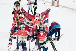 04.03.2021, Oberstdorf, Germany (GER): Helene Marie Fossesholm (NOR), Tiril Udnes Weng (NOR), Therese Johaug (NOR), Heidi Weng (NOR), (l-r)  - FIS nordic world ski championships cross-country, 4x5km women, Oberstdorf (GER). www.nordicfocus.com. © Modica/NordicFocus. Every downloaded picture is fee-liable.