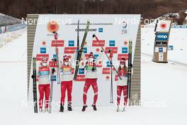04.03.2021, Oberstdorf, Germany (GER): Natalia Nepryaeva (RSF), Tatiana Sorina (RSF), Yulia Stupak (RSF), Yana Kirpichenko (RSF), (l-r)  - FIS nordic world ski championships cross-country, 4x5km women, Oberstdorf (GER). www.nordicfocus.com. © Modica/NordicFocus. Every downloaded picture is fee-liable.
