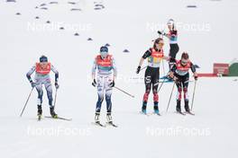 04.03.2021, Oberstdorf, Germany (GER): Frida Karlsson (SWE), Ebba Andersson (SWE), Cendrine Browne (CAN), Laura Leclair (CAN), (l-r)  - FIS nordic world ski championships cross-country, 4x5km women, Oberstdorf (GER). www.nordicfocus.com. © Modica/NordicFocus. Every downloaded picture is fee-liable.