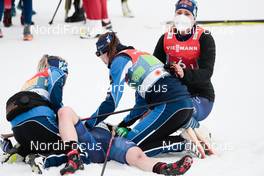 04.03.2021, Oberstdorf, Germany (GER): Rosie Brennan (USA), Jessie Diggins (USA), Sadie Maubet Bjornsen (USA), Hailey Swirbul (USA), (l-r)  - FIS nordic world ski championships cross-country, 4x5km women, Oberstdorf (GER). www.nordicfocus.com. © Modica/NordicFocus. Every downloaded picture is fee-liable.