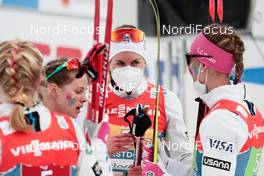 04.03.2021, Oberstdorf, Germany (GER): Jessie Diggins (USA), Rosie Brennan (USA), Sadie Maubet Bjornsen (USA), (l-r)  - FIS nordic world ski championships cross-country, 4x5km women, Oberstdorf (GER). www.nordicfocus.com. © Modica/NordicFocus. Every downloaded picture is fee-liable.
