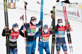 04.03.2021, Oberstdorf, Germany (GER): Jasmi Joensuu (FIN), Johanna Matintalo (FIN), Riitta-Liisa Roponen (FIN), Krista Parmakoski (FIN), (l-r)  - FIS nordic world ski championships cross-country, 4x5km women, Oberstdorf (GER). www.nordicfocus.com. © Modica/NordicFocus. Every downloaded picture is fee-liable.
