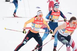 04.03.2021, Oberstdorf, Germany (GER): Pia Fink (GER), Lydia Hiernickel (SUI), Rosie Brennan (USA), (l-r)  - FIS nordic world ski championships cross-country, 4x5km women, Oberstdorf (GER). www.nordicfocus.com. © Modica/NordicFocus. Every downloaded picture is fee-liable.