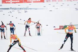 04.03.2021, Oberstdorf, Germany (GER): Krista Parmakoski (FIN), Riitta-Liisa Roponen (FIN), Rosie Brennan (USA), Jessie Diggins (USA), (l-r)  - FIS nordic world ski championships cross-country, 4x5km women, Oberstdorf (GER). www.nordicfocus.com. © Modica/NordicFocus. Every downloaded picture is fee-liable.