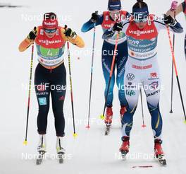 04.03.2021, Oberstdorf, Germany (GER): Katharina Hennig (GER), Charlotte Kalla (SWE) - FIS nordic world ski championships cross-country, 4x5km women, Oberstdorf (GER). www.nordicfocus.com. © Modica/NordicFocus. Every downloaded picture is fee-liable.