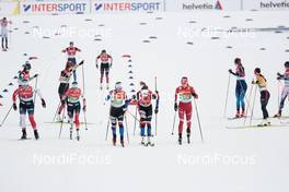 04.03.2021, Oberstdorf, Germany (GER): Tiril Udnes Weng (NOR), Heidi Weng (NOR), Petra Novakova (CZE), Katerina Razymova (CZE), Yulia Stupak (RSF), (l-r)  - FIS nordic world ski championships cross-country, 4x5km women, Oberstdorf (GER). www.nordicfocus.com. © Modica/NordicFocus. Every downloaded picture is fee-liable.