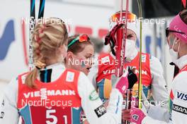 04.03.2021, Oberstdorf, Germany (GER): Jessie Diggins (USA), Rosie Brennan (USA), Sadie Maubet Bjornsen (USA), (l-r)  - FIS nordic world ski championships cross-country, 4x5km women, Oberstdorf (GER). www.nordicfocus.com. © Modica/NordicFocus. Every downloaded picture is fee-liable.
