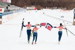 04.03.2021, Oberstdorf, Germany (GER): Heidi Weng (NOR), Therese Johaug (NOR), Tiril Udnes Weng (NOR), (l-r)  - FIS nordic world ski championships cross-country, 4x5km women, Oberstdorf (GER). www.nordicfocus.com. © Modica/NordicFocus. Every downloaded picture is fee-liable.