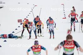 04.03.2021, Oberstdorf, Germany (GER): Jasmi Joensuu (FIN), Laura Gimmler (GER), Charlotte Kalla (SWE), Katharina Hennig (GER), Heidi Weng (NOR), (l-r)  - FIS nordic world ski championships cross-country, 4x5km women, Oberstdorf (GER). www.nordicfocus.com. © Modica/NordicFocus. Every downloaded picture is fee-liable.