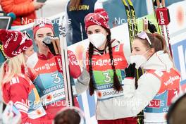 04.03.2021, Oberstdorf, Germany (GER): Tatiana Sorina (RSF), Natalia Nepryaeva (RSF), Yulia Stupak (RSF), Yana Kirpichenko (RSF), (l-r)  - FIS nordic world ski championships cross-country, 4x5km women, Oberstdorf (GER). www.nordicfocus.com. © Modica/NordicFocus. Every downloaded picture is fee-liable.