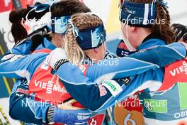 04.03.2021, Oberstdorf, Germany (GER): Krista Parmakoski (FIN), Jasmi Joensuu (FIN), Johanna Matintalo (FIN), Riitta-Liisa Roponen (FIN), (l-r)  - FIS nordic world ski championships cross-country, 4x5km women, Oberstdorf (GER). www.nordicfocus.com. © Modica/NordicFocus. Every downloaded picture is fee-liable.