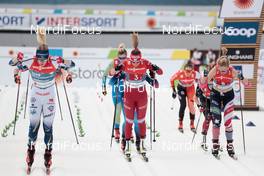 04.03.2021, Oberstdorf, Germany (GER): Yana Kirpichenko (RSF), Hailey Swirbul (USA), (l-r)  - FIS nordic world ski championships cross-country, 4x5km women, Oberstdorf (GER). www.nordicfocus.com. © Modica/NordicFocus. Every downloaded picture is fee-liable.