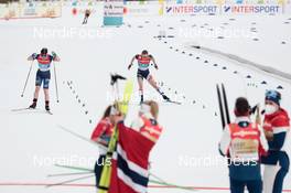 04.03.2021, Oberstdorf, Germany (GER): Krista Parmakoski (FIN), Jessie Diggins (USA), (l-r)  - FIS nordic world ski championships cross-country, 4x5km women, Oberstdorf (GER). www.nordicfocus.com. © Modica/NordicFocus. Every downloaded picture is fee-liable.