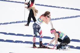 04.03.2021, Oberstdorf, Germany (GER): Rosie Brennan (USA), Sadie Maubet Bjornsen (USA), (l-r)  - FIS nordic world ski championships cross-country, 4x5km women, Oberstdorf (GER). www.nordicfocus.com. © Modica/NordicFocus. Every downloaded picture is fee-liable.