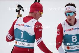 27.02.2021, Oberstdorf, Germany (GER): Alexander Bolshunov (RSF), Andrew Musgrave (GBR), (l-r)  - FIS nordic world ski championships cross-country, skiathlon men, Oberstdorf (GER). www.nordicfocus.com. © Modica/NordicFocus. Every downloaded picture is fee-liable.