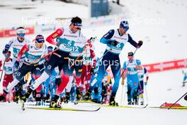 27.02.2021, Oberstdorf, Germany (GER): Emil Iversen (NOR), Dario Cologna (SUI), (l-r)  - FIS nordic world ski championships cross-country, skiathlon men, Oberstdorf (GER). www.nordicfocus.com. © Modica/NordicFocus. Every downloaded picture is fee-liable.