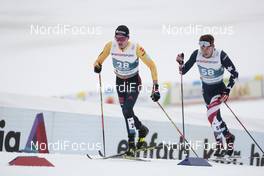 27.02.2021, Oberstdorf, Germany (GER): Friedrich Moch (GER), Ben Ogden (USA), (l-r)  - FIS nordic world ski championships cross-country, skiathlon men, Oberstdorf (GER). www.nordicfocus.com. © Modica/NordicFocus. Every downloaded picture is fee-liable.