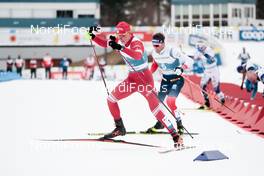 27.02.2021, Oberstdorf, Germany (GER): Alexander Bolshunov (RSF), Emil Iversen (NOR), (l-r)  - FIS nordic world ski championships cross-country, skiathlon men, Oberstdorf (GER). www.nordicfocus.com. © Modica/NordicFocus. Every downloaded picture is fee-liable.