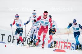 27.02.2021, Oberstdorf, Germany (GER): Sjur Roethe (NOR), William Poromaa (SWE), Evgeniy Belov (RSF), (l-r)  - FIS nordic world ski championships cross-country, skiathlon men, Oberstdorf (GER). www.nordicfocus.com. © Modica/NordicFocus. Every downloaded picture is fee-liable.