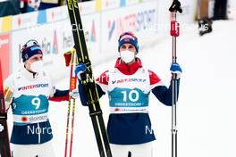 27.02.2021, Oberstdorf, Germany (GER): Simen Hegstad Krueger (NOR), Hans Christer Holund (NOR), (l-r)  - FIS nordic world ski championships cross-country, skiathlon men, Oberstdorf (GER). www.nordicfocus.com. © Modica/NordicFocus. Every downloaded picture is fee-liable.