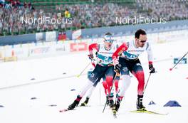 27.02.2021, Oberstdorf, Germany (GER): Simen Hegstad Krueger (NOR), Hans Christer Holund (NOR), (l-r)  - FIS nordic world ski championships cross-country, skiathlon men, Oberstdorf (GER). www.nordicfocus.com. © Modica/NordicFocus. Every downloaded picture is fee-liable.