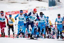 27.02.2021, Oberstdorf, Germany (GER): Simone Dapra (ITA), Jonas Baumann (SUI), Jean Marc Gaillard (FRA), (l-r)  - FIS nordic world ski championships cross-country, skiathlon men, Oberstdorf (GER). www.nordicfocus.com. © Modica/NordicFocus. Every downloaded picture is fee-liable.