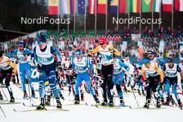 27.02.2021, Oberstdorf, Germany (GER): Iivo Niskanen (FIN), Giandomenico Salvadori (ITA), Florian Notz (GER), Jonas Dobler (GER), (l-r)  - FIS nordic world ski championships cross-country, skiathlon men, Oberstdorf (GER). www.nordicfocus.com. © Modica/NordicFocus. Every downloaded picture is fee-liable.